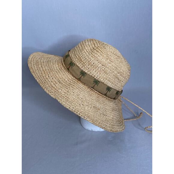 Scala Collezione Ruffia Straw Sun Hat Palm Tree Band - Picture 9 of 14